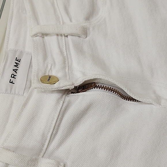 FRAME Le Cutoff denim White  shorts size 25 - Picture 15 of 16
